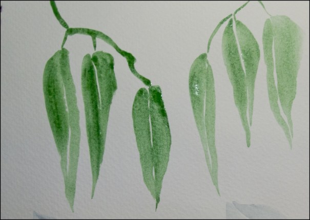 Watercolor Brush Strokes a la Sumi-e