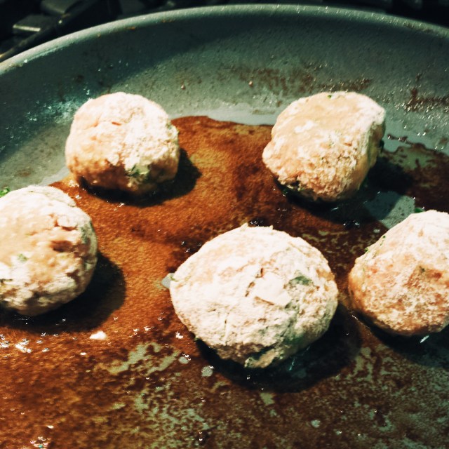 Frying Meatballs 