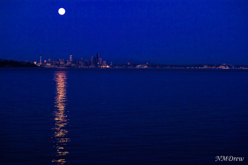 Super Moon Over Seattle 10 Aug 2014